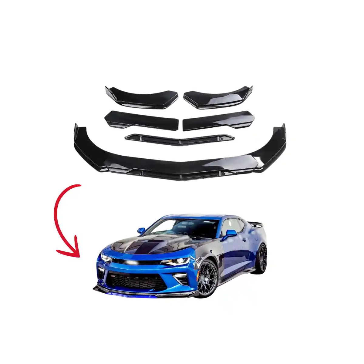 Universal Front Lips C 4pcs Full black/ Black & Red